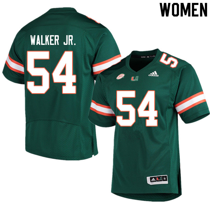 Women #54 Issiah Walker Jr. Miami Hurricanes College Football Jerseys Sale-Green - Click Image to Close